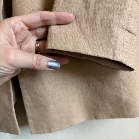 Bar III Women’s Blazer Linen Taupe Tan Camel Open Front Business Casual XXL - Picture 9 of 15